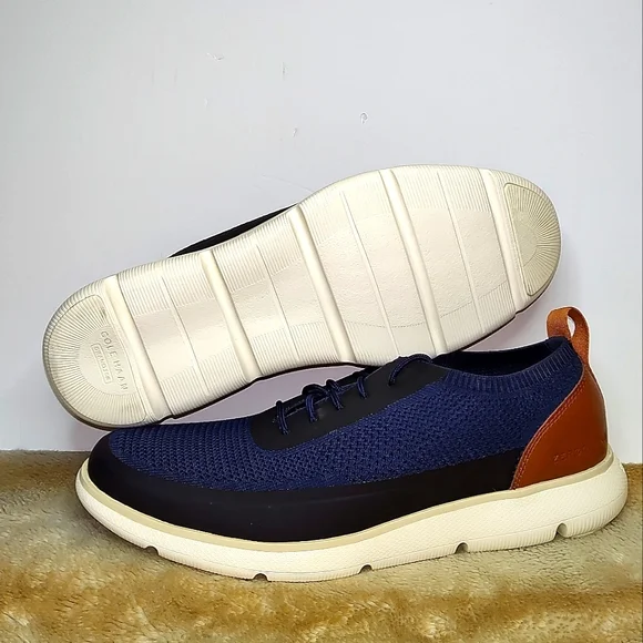 Cole Haan Zero Grand Tan & Blue Men\'s Shoes Cole Haan Mens Zerogrand Omni Lace Up Sneaker 8.5 Marine  main image 3